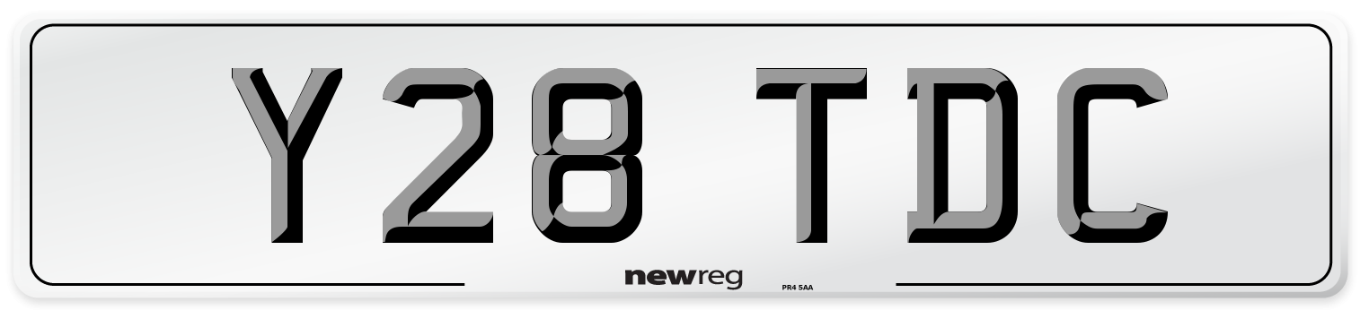 Y28 TDC Number Plate from New Reg